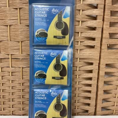 3-pack of Huxley Acoustic Guitar Strings Medium gauge pin bridge pinless bridge