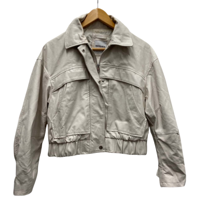 Bershka Womens  Size XS Biker Jacket Cream 