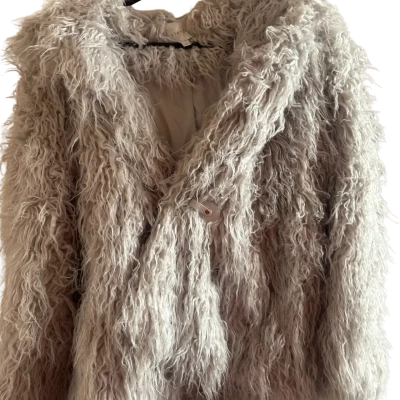 Steele Womens  Size M faux Fur Coat Grey 