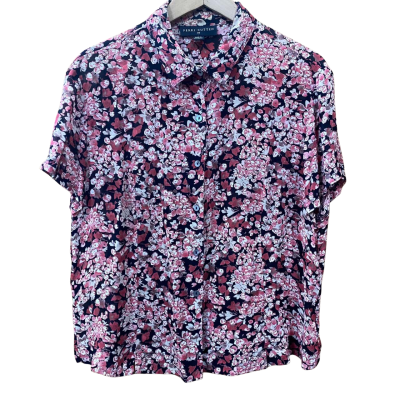 Perri Cutten Pink/Red Floral Patterned Shirt Size 18
