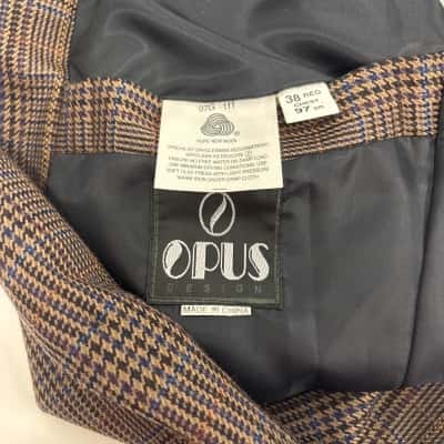 Mens  Size 38 Blazer Brown / Checked 