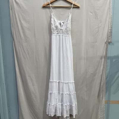 MOOLOOLA White Lace Maxi Dress Size 10 
