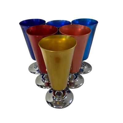 Vintage Retro Large Peacock wine cup (6 pcs)