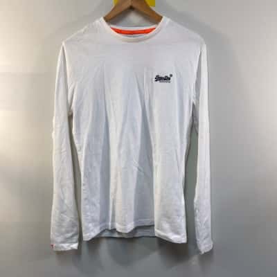 Superdry Mens  Size S Long Sleeve Shirt White 