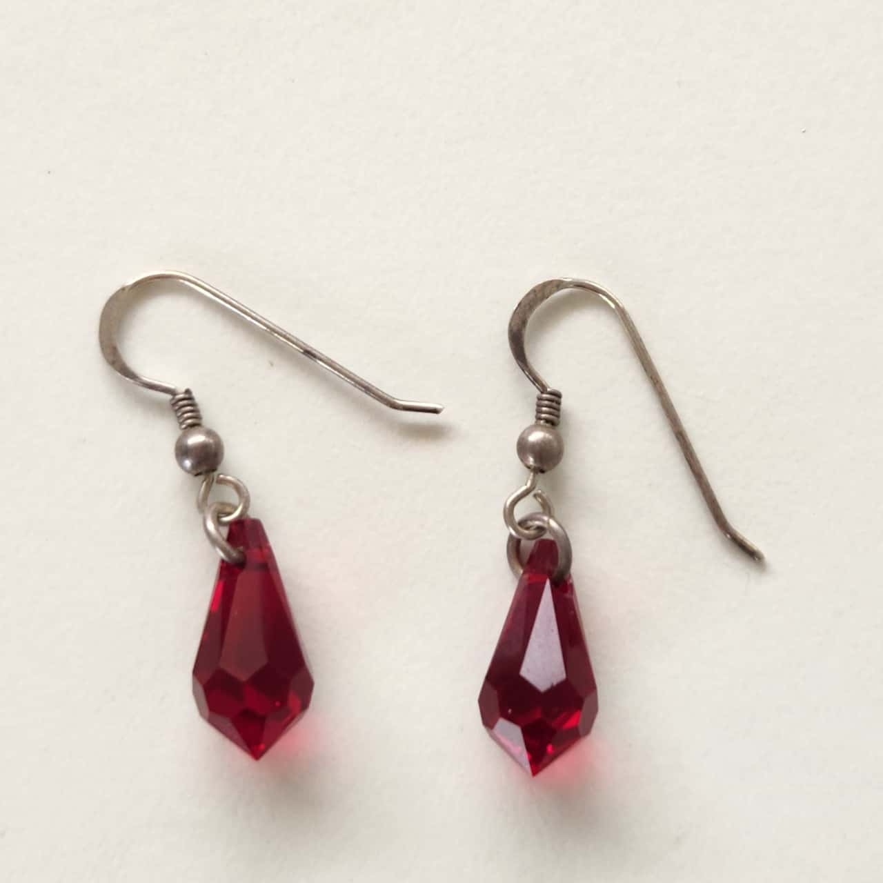 Triple Rose Crystal Drop Earrings in Silver main image 1
