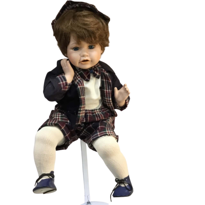 Vintage Home Art Doll Boy with Stand
