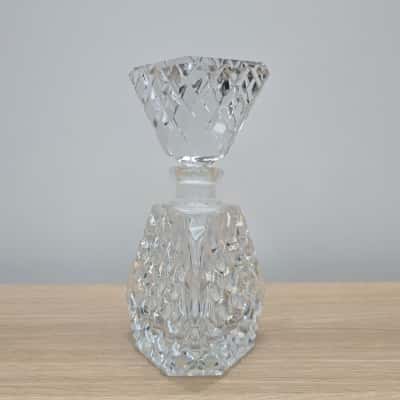 Vintage Crystal Perfume Bottle W/ Stopper - 1950s–1970s