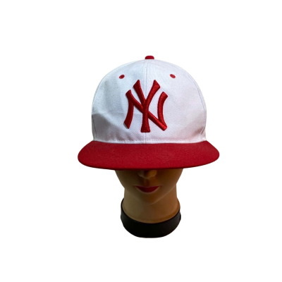 Mens New York Cap White with Red NY Logo 