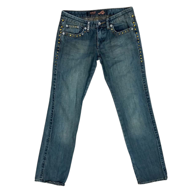 Gaudi Vintage Luxury Girl Bejeweled Blue Jeans Size 8