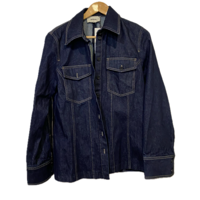 Unison Womens Denim Jacket Size 12 Navy Blue 