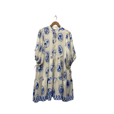  Womens  iris maxi the label Size 16 Mini Dress Blue / Cream 