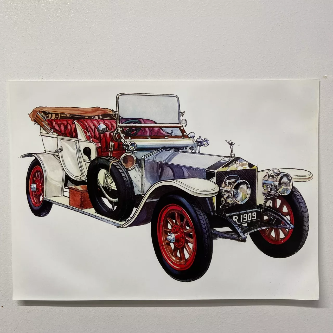 Collection of 7 vintage car prints 30 x 42vm(s)