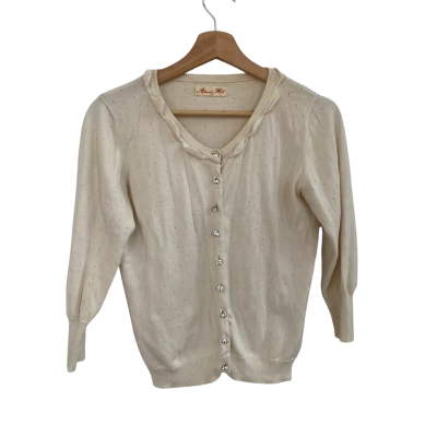 Alannah Hill Womens  Size 10 Button-down Cardigan Beige 