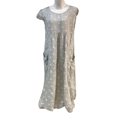 Talia Benson Womens Size M / L Linen Maxi Dress Grey 