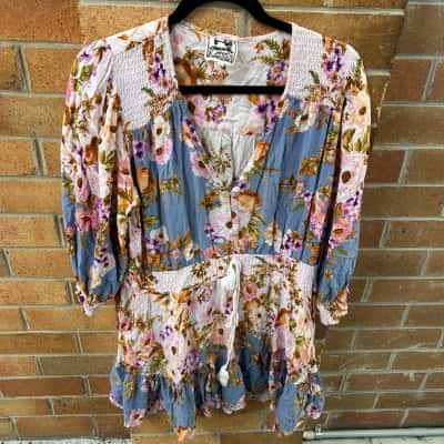 Jaase Womens  Size L Mini Dress Floral 