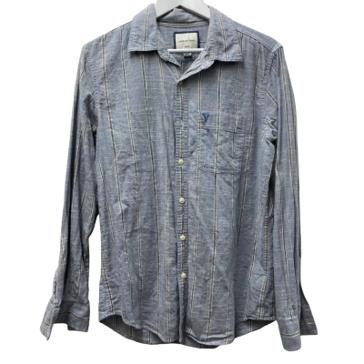 American Eagle Mens Size M Long Sleeve Shirt Striped - 100% Cotton 