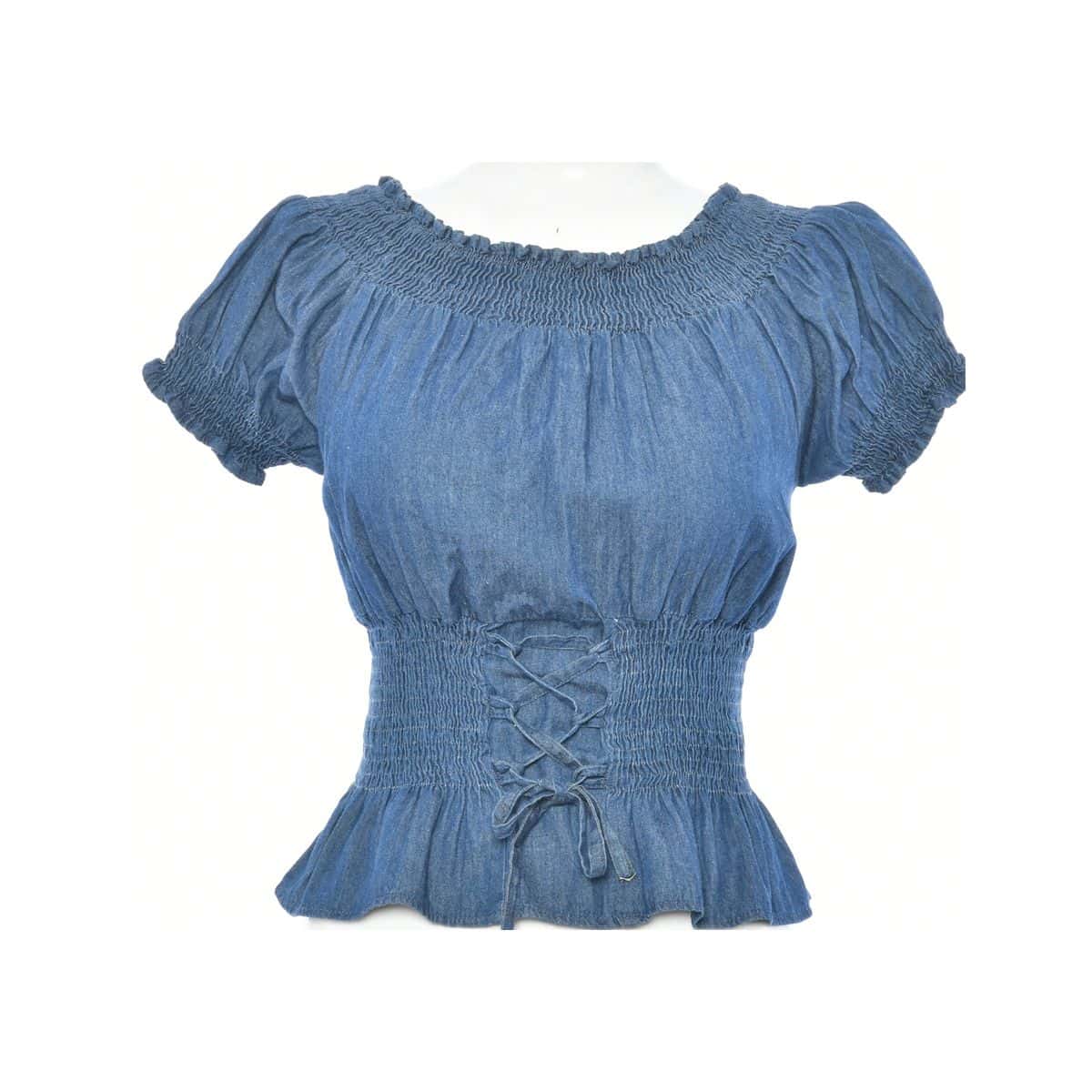 Derek Heart Womens Size S Short Sleeve Denim Top (s)