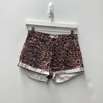 Oneteaspoon Womens  Size 29 Denim Shorts Animal print 