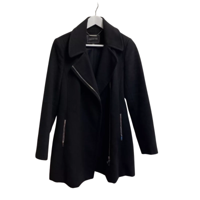 Forever New Womens  Size 14 Winter Coat Front Zipper Black  