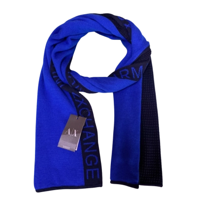 Mens Armani Exchange Scarf Black  / Blue BNWT