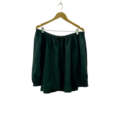 Seed Heritage Womens Off The Shoulder Top Black Linen Size 14