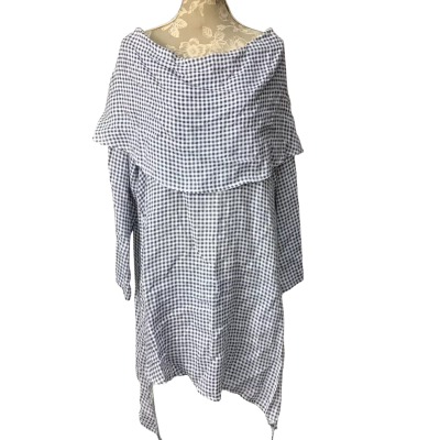 Donna Donna 100% Linen Boat Neck Midi Dress