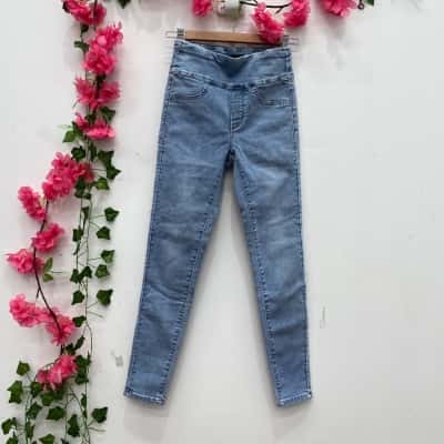 Decjuba Womens Mid Rise Crop Length Skinny Jeans Size 6 Blue 