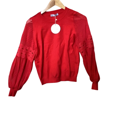 Yours truly Womens  Size 6 Long Sleeve Shirt Red 