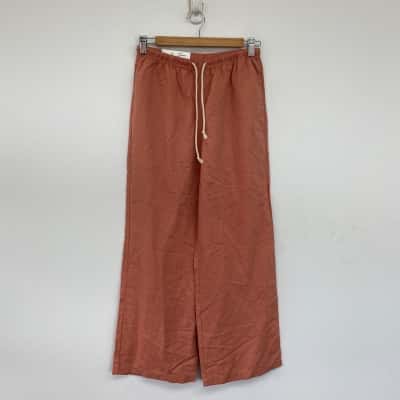 Uniqlo Light Orange Linen Blend Easy Pants  Size S