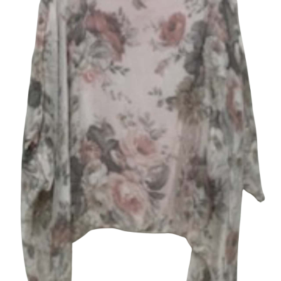  Imagine Fashion Made In Italy Womens  Size L 3/4 Sleeve Top Floral / Pink  