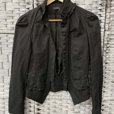 Kookai Womens  Size 36 Peplum Jacket Black  