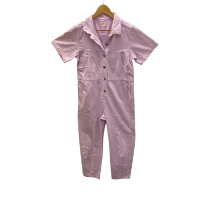 Gorman Women's Size 8 Short Sleeve "Dusty Lilac Pink" Denim Jumpsuit 
