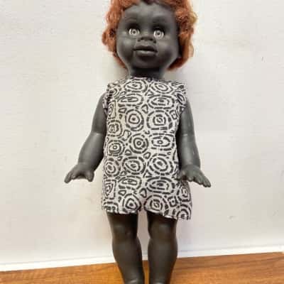 Vintage Black Rubber doll 35cm
