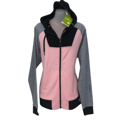 Kathmandu Merino Pro Womens Size 14 Hooded/ Performance Jacket Black / Grey / Pink - NEW