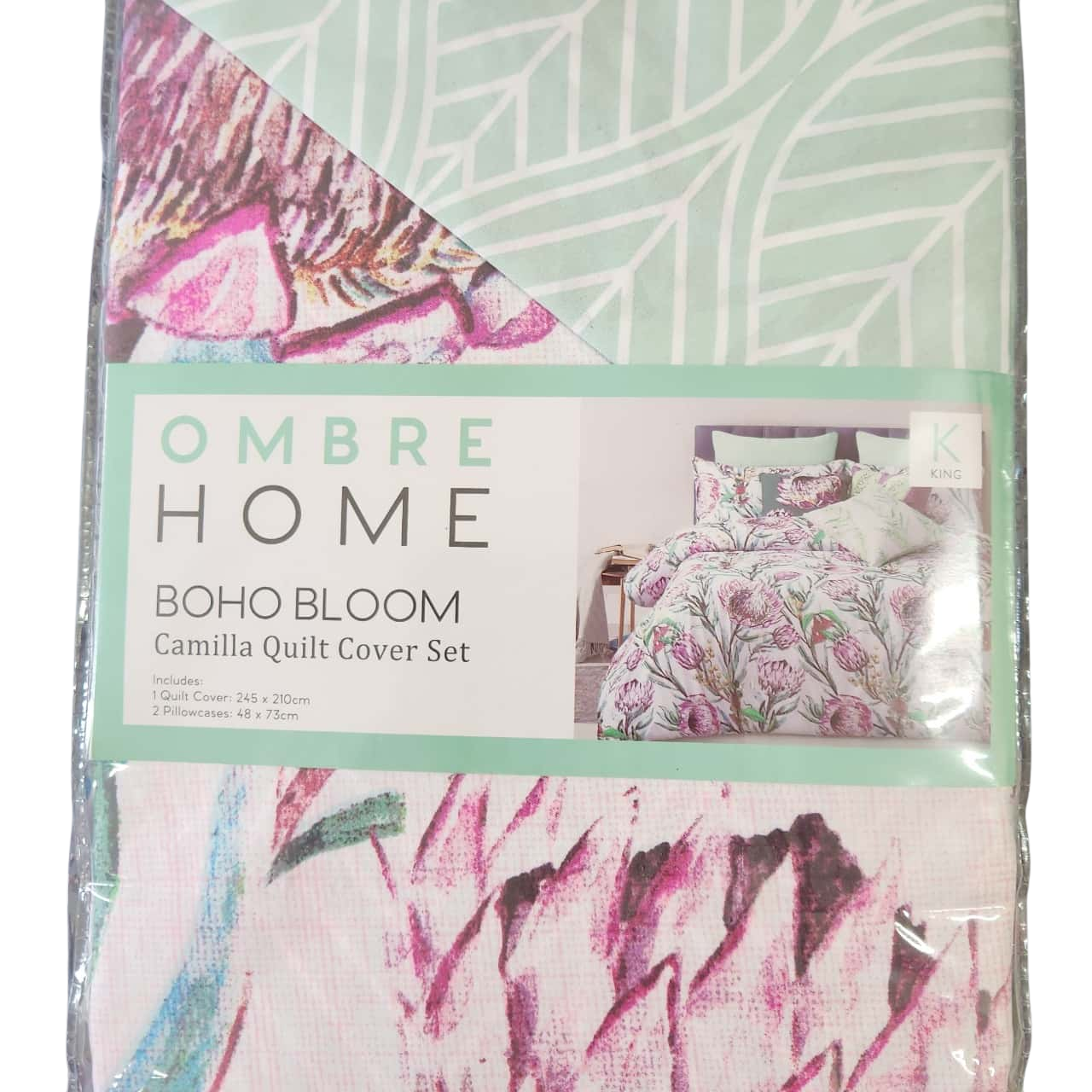 Ombre Home Boho Bloom King Size Camilla Quilt Cover Set