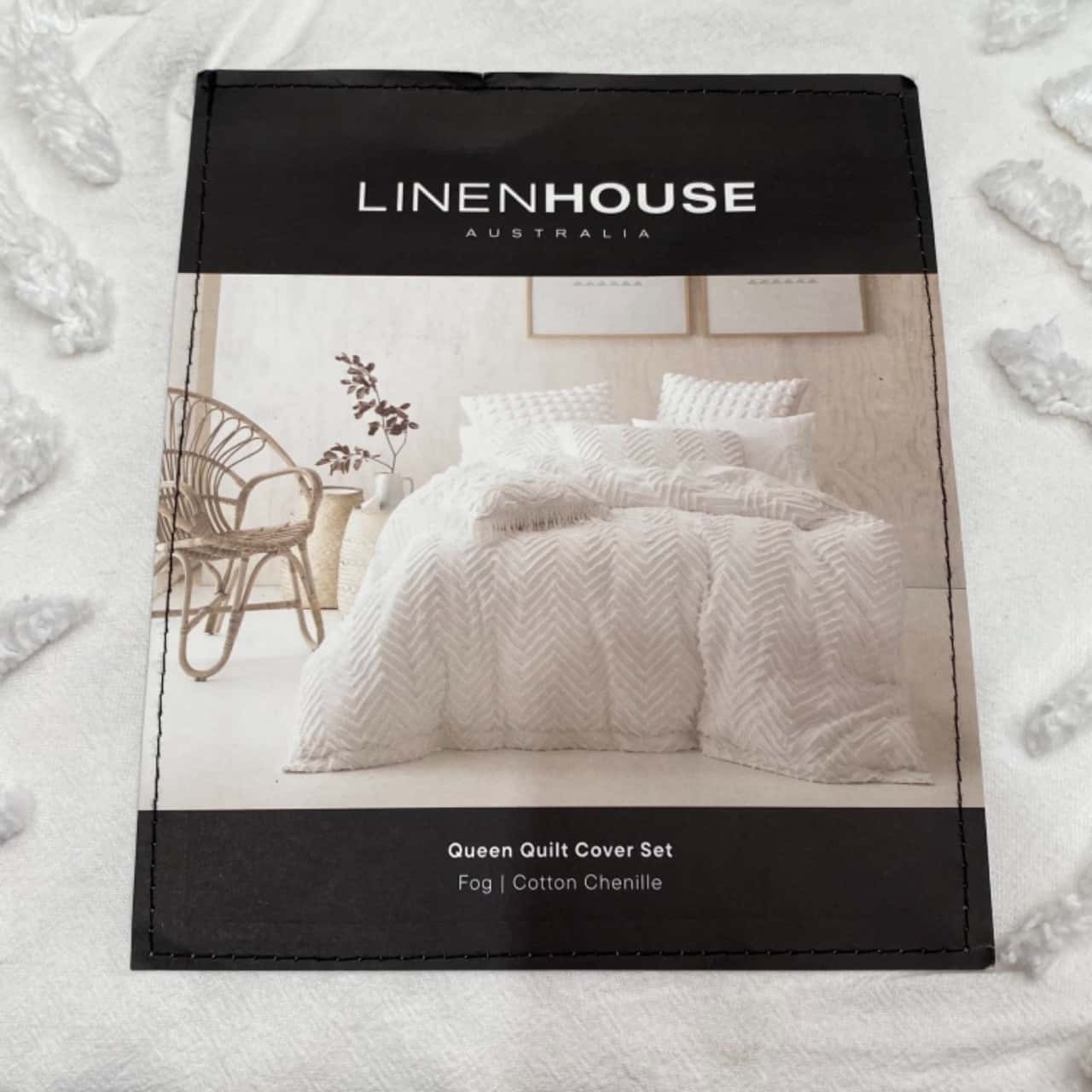 BNWT LINEN HOUSE QUEEN SIZE BEDSPREAD DOONA COVER QUILT WHITE COTTON