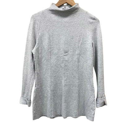 COS Grey Mock Neck Long Sleeve Top Size M