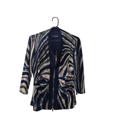 Frank Lyman Women's Size 14 Zipped Cardigan Gold / Multicoloured 
