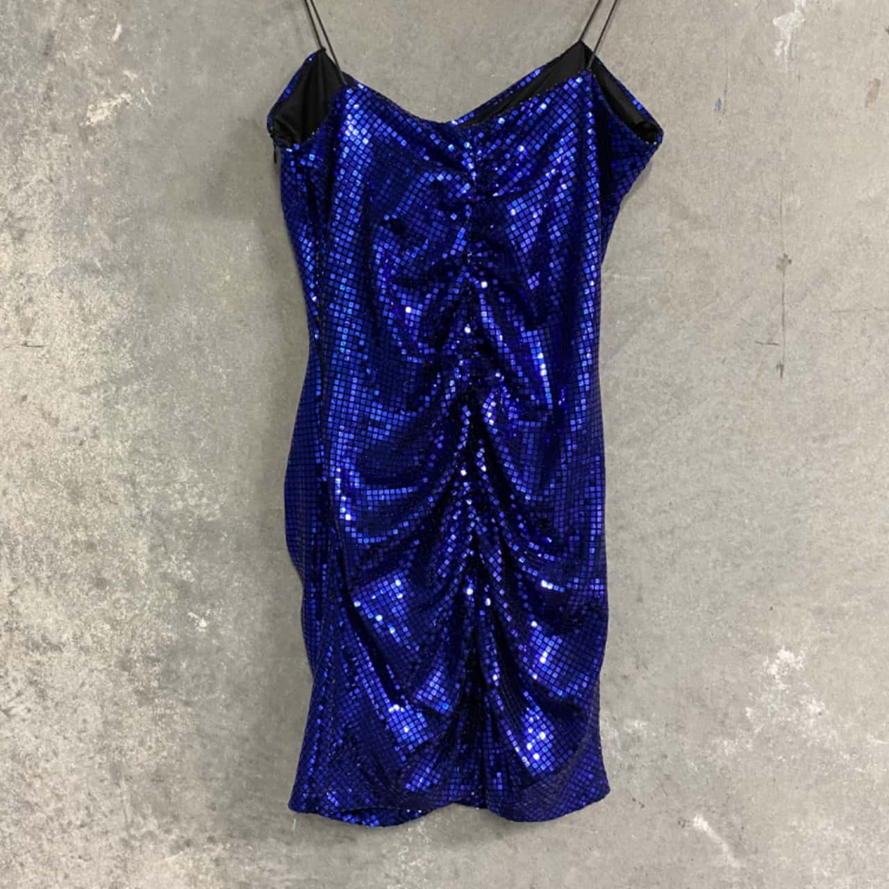 Zara Womens Size L Shoestring Strap Party Dress Blue Sequin (s) - Used Very  Good | Salvos Stores