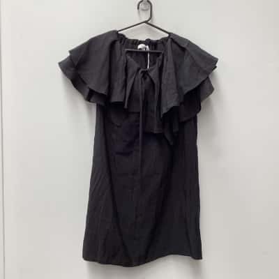 COS Womens  Size 14 Sleeveless ruffle Dress  Black  