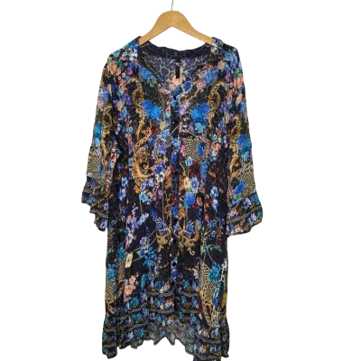 Taking Shape Womens  Size 20 Midi Dress Black  / Floral / Multicoloured 