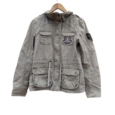 Glassons Womens Size 8 Biker Jacket Beige (9)