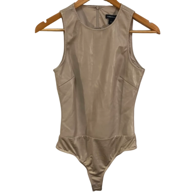 BNWT Karen Millen Womens Size S Bodysuit Beige / Taupe