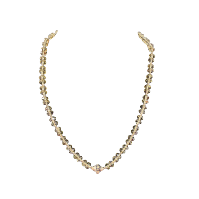 Elegant Green Faceted Glass Bead Necklace #GlassBeads #GreenNecklace #Elegant 