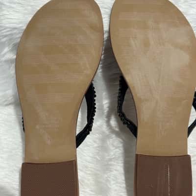  Womens  Size 9.5 Black  / Brown slides