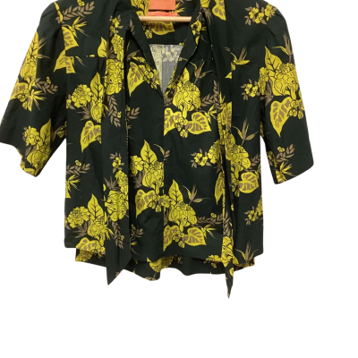 Scotch & Soda Womens  Size S Short Sleeve Shirt Green / Mustard 