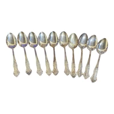 10 x Silver Plate desert spoons 