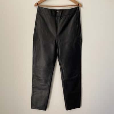 Scanlan Theodore Womens  Size 12 High Waist Leather Pants Black  