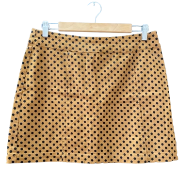 Princess Highway Size 12 Mini Skirt Black  / Brown / Polka Dot 