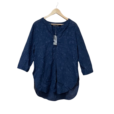 BNWT Katies Womens  Size 14 3/4 Sleeve Navy Blue Shirt RRP $79.99 